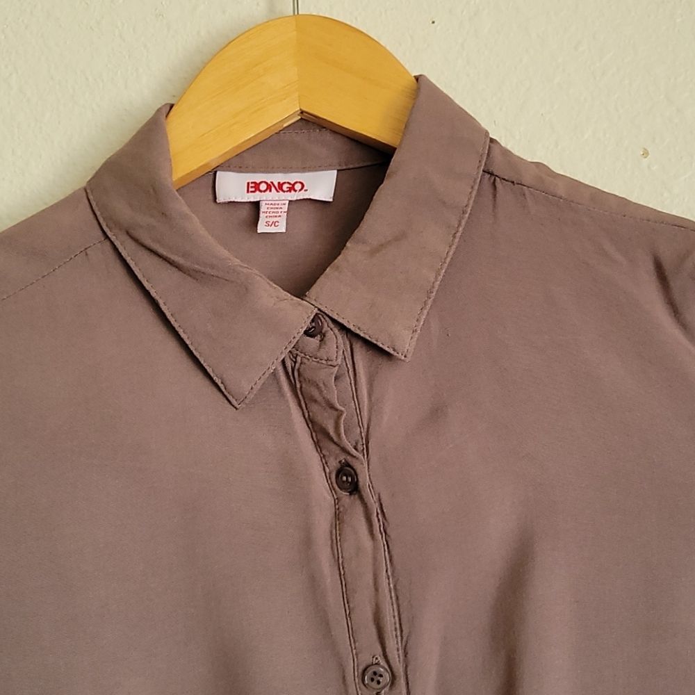 BONGO blause collar with buttons size S/C brown - Picture 5 of 12